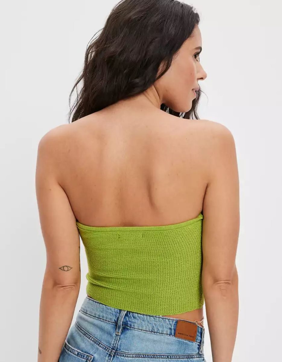 Chandails American Eagle AE Knit Twist Tube Top Vert Femme | QML-77016105